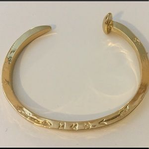 Giles & Brother Gold Railroad Spiked Cuff Bracelet